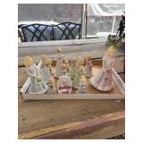 Vintage enesco figurines baby to 16 yrs missing