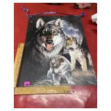 12x16 metal sign wolves