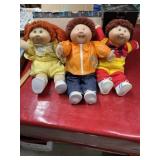 3 vintage cabbage patch kids dolls