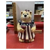 Vintage Americana bear figure piggy bank