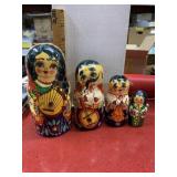 Vintage Matryoshka Latin family, 4 nesting dolls