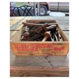 Old tools box lot with old crate