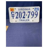 Virginia trailer license plate