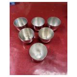 6 pewter Jefferson cups, one marked Stieff