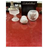 Vintage frosted glass candle holders lot