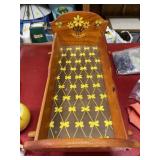 Vintage wooden baby cradle, bells ring when rocks