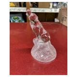Glass howling wolf 6 inches tall