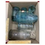 Vintage Box lot of Jars, Ball brand, etc