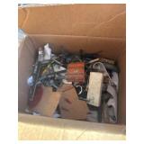Box lot, miscellaneous hardware and tools,