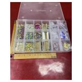 Divider box with tiny beads and gold string