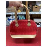 ARCADIA red purse genuine patent leather made in