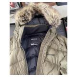 Marmot S puffer jacket with fur hood