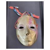 Vintage brass Mardi Gras hanging mask