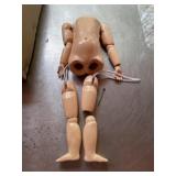 Vintage wooden doll body