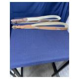 2 leather and cloth belts size 46 nautical theme