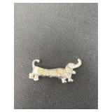 Weiner dog pin with clear gems