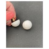 Vintage white ball earrings