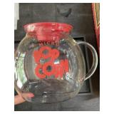 Glass microwaveable popcorn bowl
