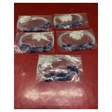Commercial necklaces lot blue beads, Silvertone