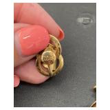 Alice gold tone bell clip on earrings