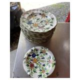 Vintage Italy 11 glazed snack plates & 1 saucer