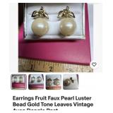Vintage Avon earrings faux pearl luster bead
