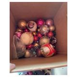 Box of vintage Christmas ornaments mercury glass?