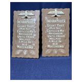 2 vintage Native American prayer plastic signs
