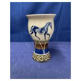 Signed Glazed 5.75 Inch stoneware goblet