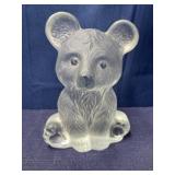 6.75 inch VIKING frosted glass teddy bear,