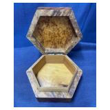 Beautiful Burled walnut hexagon box