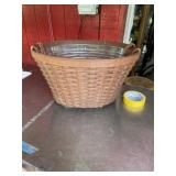 Dark brown Longaberger basket oval 2 braided