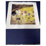 Glossy canvas print of Gustav Klimt art The Kiss