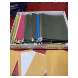 Office supply lot hanging file folders & mixed
