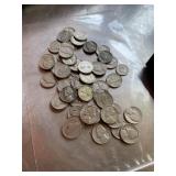 Mixed lot nickels and foreign coins 1940s 50s 60s