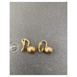 Gold tone ball clip on earrings