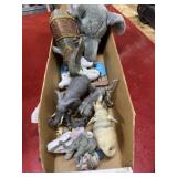 Many toy/figurine/plush elephants