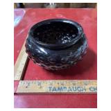 Vintage 6-inch dark red glass bowl hobnail design