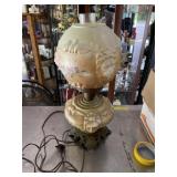 Untested vintage porcelain and cast iron lamp
