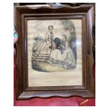 4 vintage victorian pictures in frame