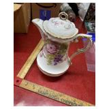 Vintage porcelain tall tea pot