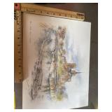 Signed Paris Notre Dame 12x16 inches