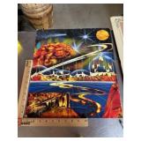 Signed Spray painted futuristic galaxy poster