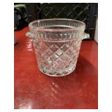 Vintage glass ice bucket 6 inch diameter 5 inches