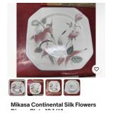 Vintage Mikasa continental Silk Flower 10  Plates
