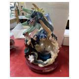 12-inch Fiber optic dragon and wizard with power