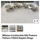 Vintage Mikasa Silk Flower Napkin rings
