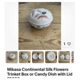 Vintage Mikasa Silk Flower trinket box