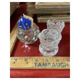 Vintage glass toothpick holders