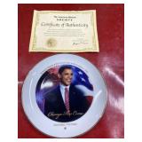 2008 Obama historic victory plate with COA